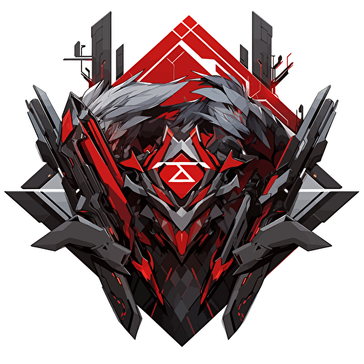 Chaos labs logo, video game company, sharp, vector, red and gray and black, futuristic
