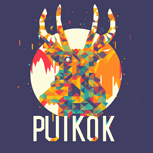 popart logo for a tech and web and video production company "Yukon Pixel" in ai style, abstract vector style on a white background