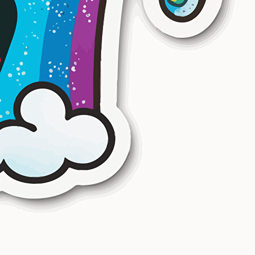 funny rainbow pride sticker, vector, white background