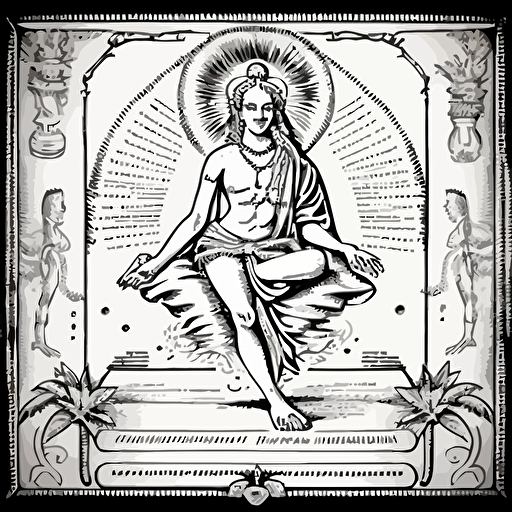 jivamukti kundalini shankara upanishad ideal teacher strength poise dexterity humility albrecht durer vector illustration line drawing diagram