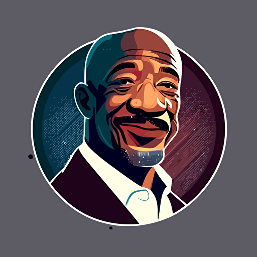 Vector style logo of george floyd, smiling