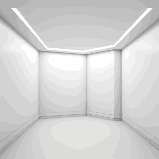 Corner, wall, floor and ceiling of room.White empty background with corner floor and ceiling. Blank space with shadow for exhibition. Vector