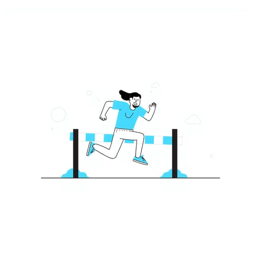 a runner running over an obstacle