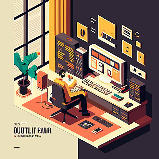 software company illustartion flat vector