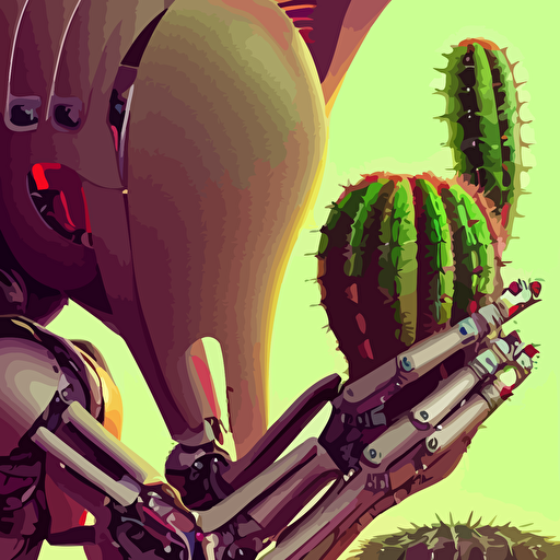 close shot 3d hard surface design octane rendered robotic bionic technical robotic cactus design hardops bionic arms eyes artstation trending wow 8k style moebius android jones