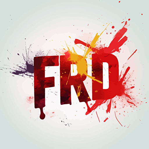 Grunge vector the word FREN red on bright background, abstract, solid colors, gritty