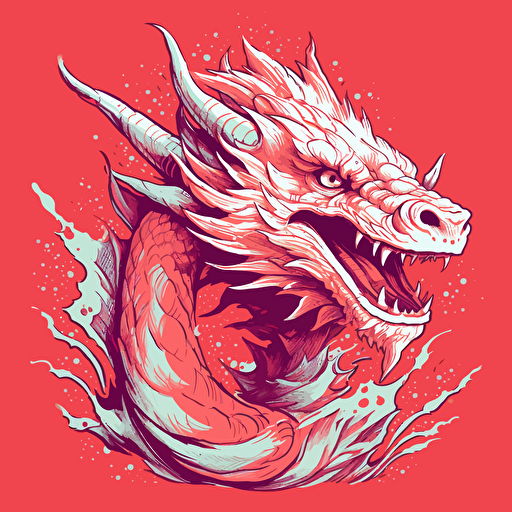 dragon vectoriel, light red