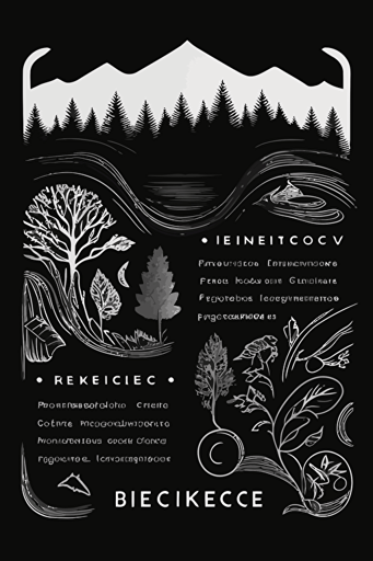 A Bicylce Brand style card back, black and white. The card back should have a unique design, with elements of fluidity and movement, Flat with no shadow, no script, horizontal symmetry, while still maintaining a cohesive and symmetrical look and feel throughout the deck. The overall design should evoke a sense of nature and the outdoors, tranquility, The final product should be high-quality, vector artwork, suitable for printing on the backs of standard playing cards.