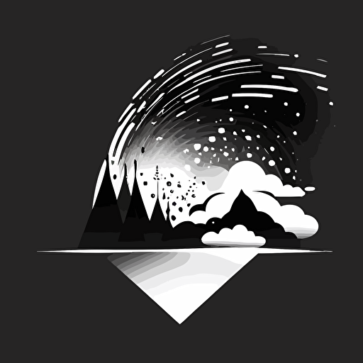 create a logo for me for that incorporates a prism and the sky with digital data flowing in and out of the prism in an easy flat vector style black and white