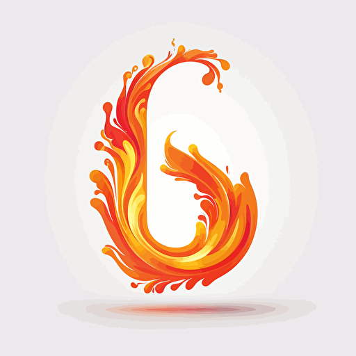 Create a minimalistic vector illustration of a flame on a white background, incorporating the letter "E" seamlessly within the design of the flame itself.