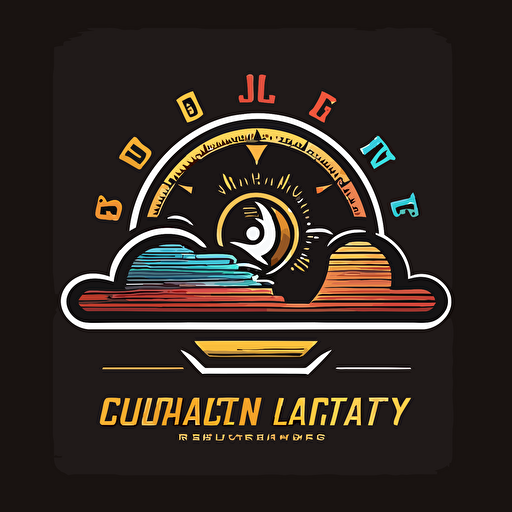 company logo for company named CloudLatency showing cloud and some chart and symbol of speed, simple, 2d, vector, modern, 10 colors at most