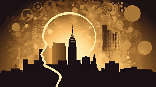 The Power of, AI, Innovative thinking, Boston skyline, art deco, vector