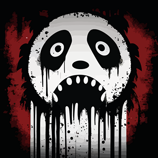 vector illustration, panda seems like jeff the killer