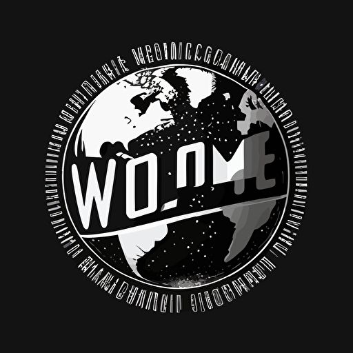 white movie company logo with globe black background vector file