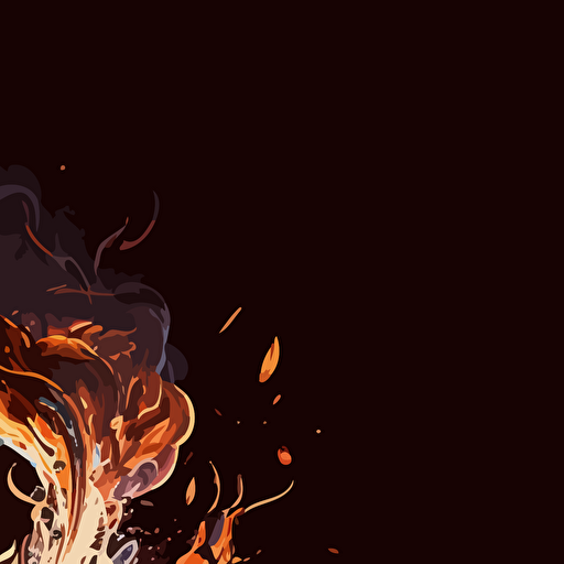 a vector image of coffee on fire