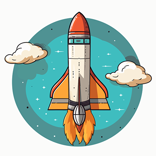 vector drawing of a rocket ship