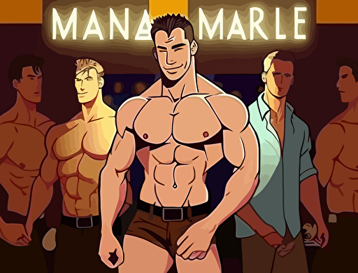 Magic Mike as an animated series, streamlined vector based Flash animation
