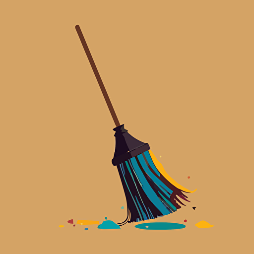 A harry potter Broomstick, flat design, vector art
