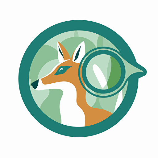 an opensource project vector logo of an animal with magnifying glass