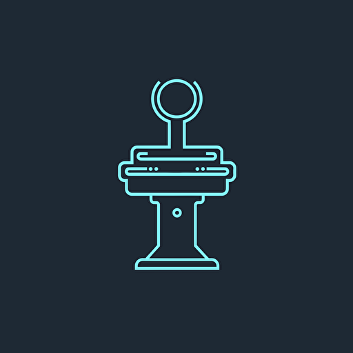 *arcade joystick, logo, minimal, negative space, big outline, vector, cute 8bit illustration