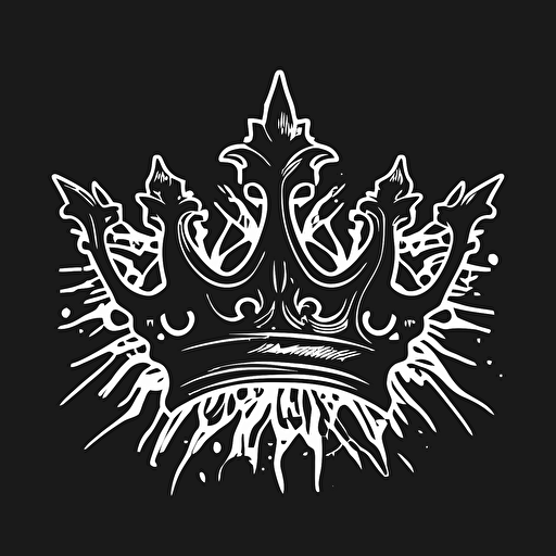 black and white vector logo of a crown