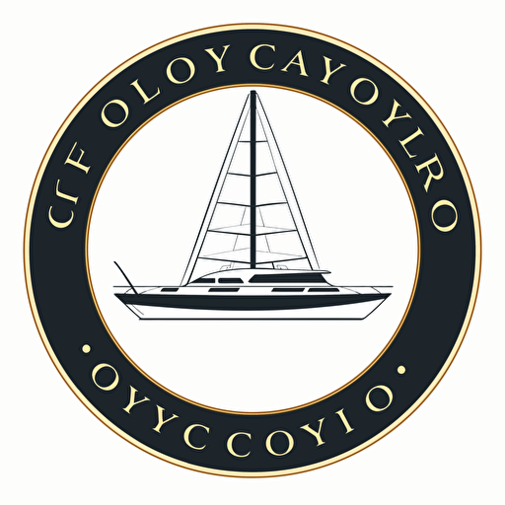 vector logo of a modern yacht, solid white background