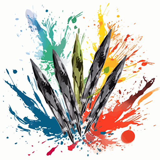 bright pen and ink fourishes vector style