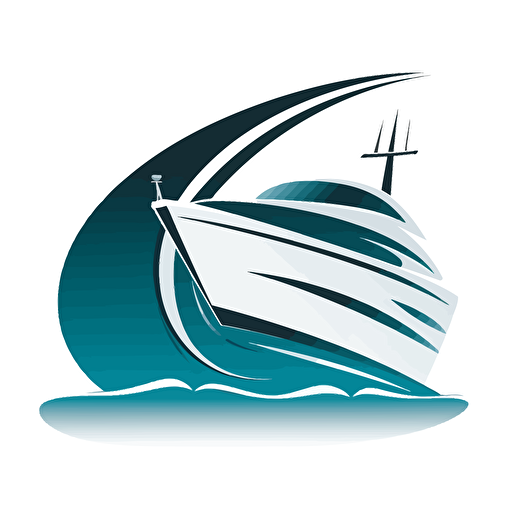 vector logo of a modern yacht, no shading, no text