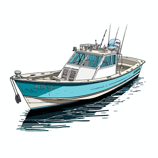chesapeake bay deadrise boat, side view, vector, isolated background