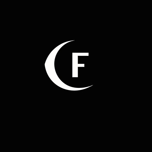 F G lettermark logo, half moon, clean, minimalist, abstract mark logo, vector logo, no background