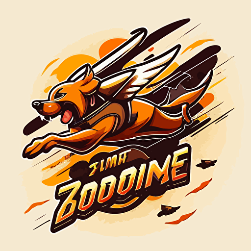 logo design for a pro sports team super flying dog zoomie vector 2d