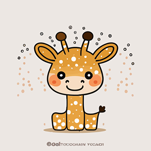 cute giraffe kawaii style, cute, vector, white background