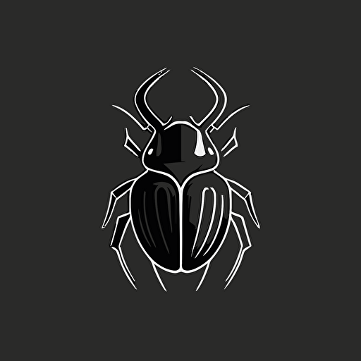 minimal vector logo of cartoon beetle geoemtric, symbolism, icon
