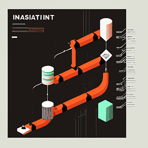 a data pipeline, minimalistic, vector, realtime streaming