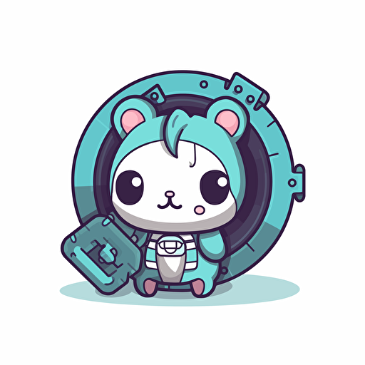 escape room mascot cutie web illustration style, vector