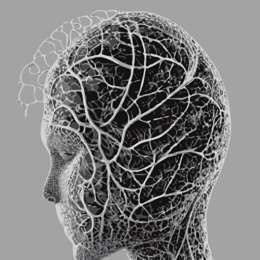 black white 3d render beautiful profile face portrait female vegetal dragon cyborg 150 mm orchid stems fine lace mandelbrot fractal anatomical flesh facial muscles cable wires microchip veins arteries frame microscopic elegant highly detailed flesh ornate elegant high fashion rim light octane render style h r giger man ray