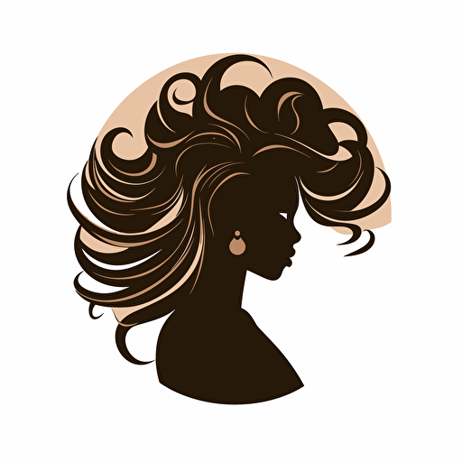 hair stylist company, african american, modern, vector logo, vector art, simple , cartoon, 2d,