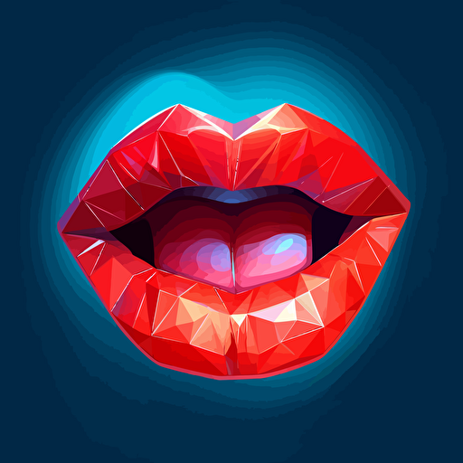 kissing lips, sexy cute lips, vector art, 2d game art, red lips