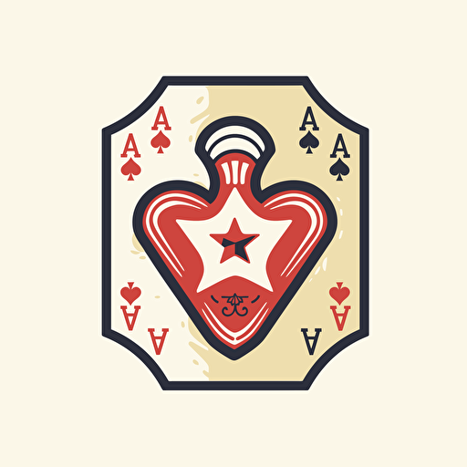 Texas Hold'em logo, flat vector, simple, flat, 2d, low detail, smooth, plain, minimal, straight design, white background, without text,