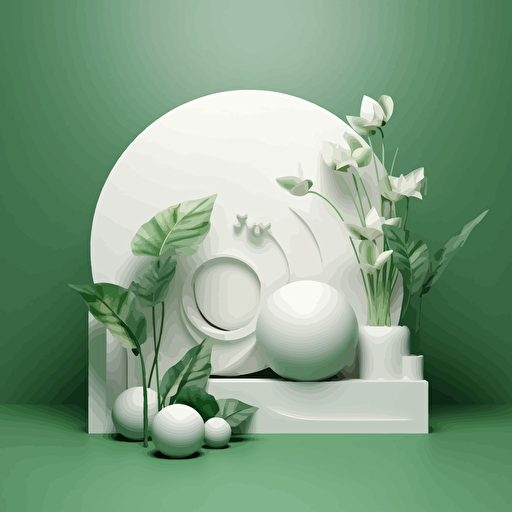 a clean vector art background for products photos, white::2 green::1