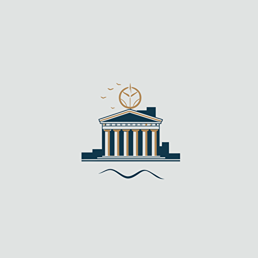 Logo minimal, simple logo, tourism, cultural, vector, mosaic style, tourism company, with the parthenon, athens.**