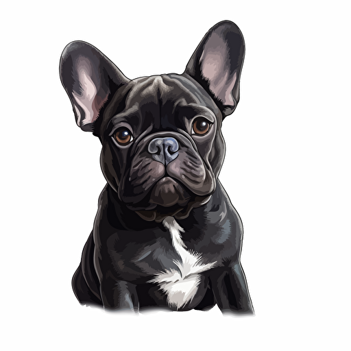 a black french bulldog on a white background vector image