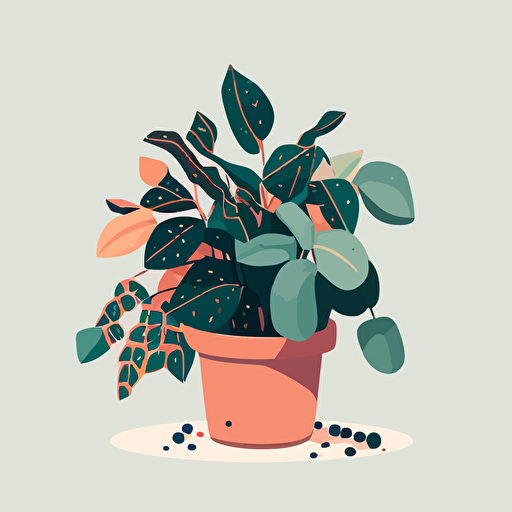 a 3-color flat vector image of a houseplant