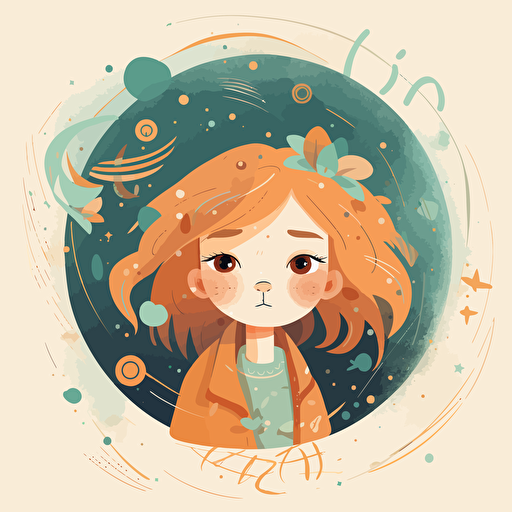 vector, illustration, child, zodiac, sign, leo, HD 6144x6144
