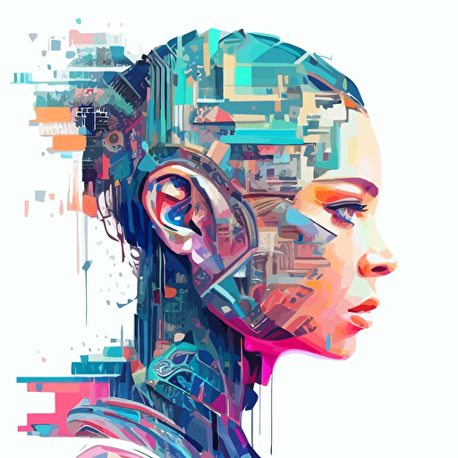 artificial intelligence, language model, large language model, modern, pastel, future , drawing, vector, composition, abstract