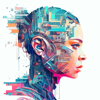 artificial intelligence, language model, large language model, modern, pastel, future , drawing, vector, composition, abstract