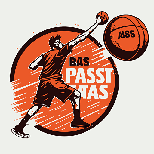 extra pass, basketball, pass the ball, logo, vector, white background