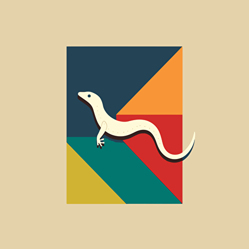 simple logo design of lizard with 5 plates on the back, squared lizard, harmony, vector, flat 2d, company logo, bauhaus style