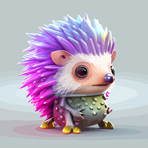 cute hedgehog in the style of Ralph Mcquarrie, vector art, colorful, bright pastels, unreal engine 5