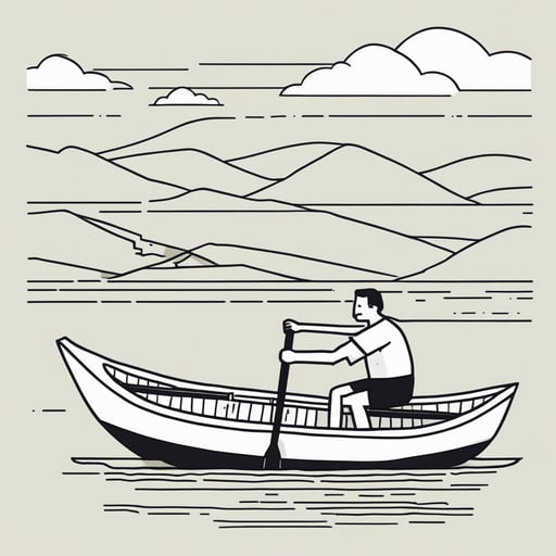 a person rowing a boat